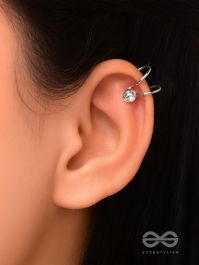 EVERMORE GEM GLEAM SILVER EMBELLISHED EARCUFF