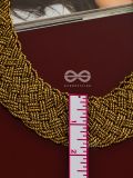 The Beauteous Braided Criss-Cross Beaded Necklace (Golden)