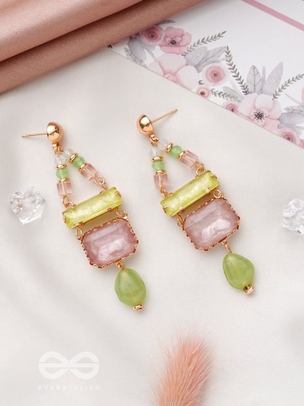 The Merry Spring- Golden Embellished Earrings
