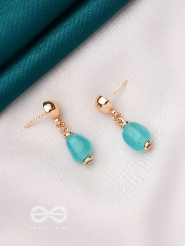 Sea n Sky- Golden Embellished Earrings