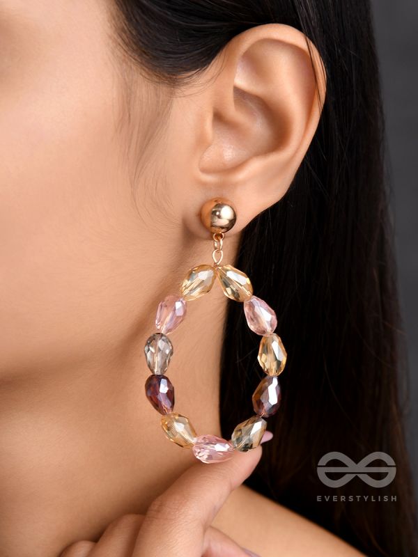 The Glassy Pebbles- Golden Embellished Earrings
