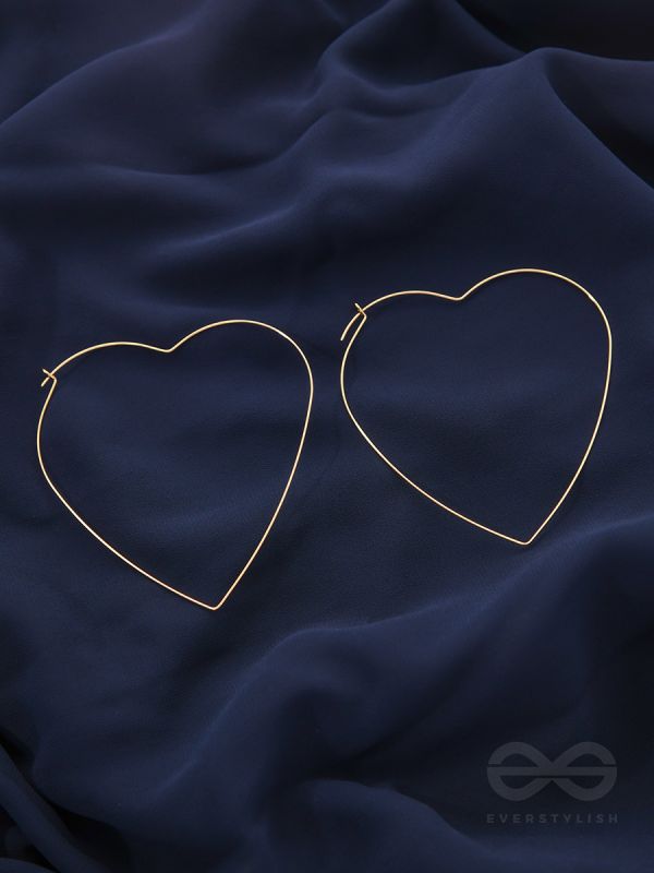 Seeking love from Universe, Oversized Heart Hoops