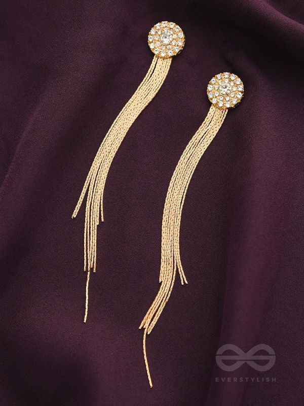 The Charm of a Perfectionist Stone studded danglers- Golden