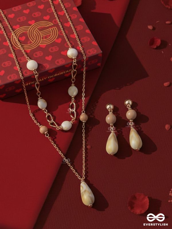 OFFICIALLY GORGEOUS - SILK CASCADE – DROP EARRINGS & NECKLACE JEWELLERY SET