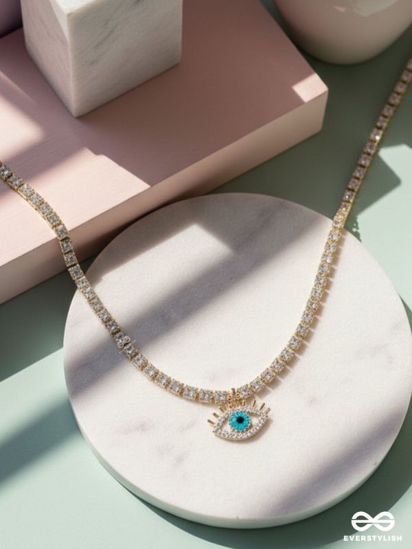 THE MISSIE LIFE - WATCHFUL GLEAM – EVIL EYE RING & NECKLACE JEWELLERY SET