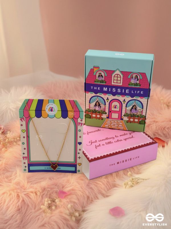 THE MISSIE LIFE - ENAMOURED HEART - STAINLESS STEEL ANTI-TARNISH RED HEART NECKPIECE