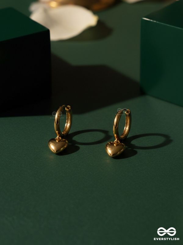 GIORA ITALIA - CUPID’S GOLD –   STAINLESS STEEL 18K GOLD PLATED ANTI-TARNISH HEART EARRINGS