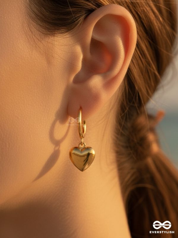 GIORA ITALIA - CUPID’S GOLD –   STAINLESS STEEL 18K GOLD PLATED ANTI-TARNISH HEART EARRINGS