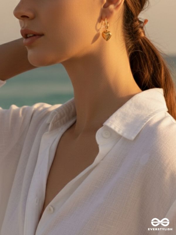 GIORA ITALIA - CUPID’S GOLD –   STAINLESS STEEL 18K GOLD PLATED ANTI-TARNISH HEART EARRINGS