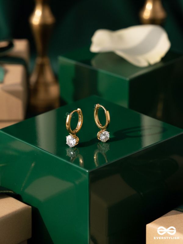 GIORA ITALIA - LUMI DROP – STAINLESS STEEL 18K GOLD PLATED ANTI-TARNISH DROP HOOPS EARRINGS