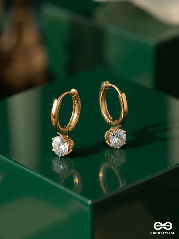 GIORA ITALIA - LUMI DROP – STAINLESS STEEL 18K GOLD PLATED ANTI-TARNISH DROP HOOPS EARRINGS