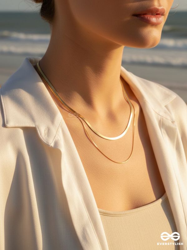 DUALINE GOLD – LAYERED STAINLESS STEEL ANTI-TARNISH GOLD CHAIN NECKLACE