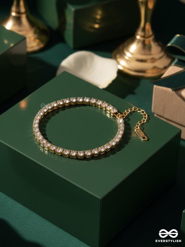 GIORA ITALIA - THE LUMINOUS GLOW -  STAINLESS STEEL 18K GOLD PLATED ANTI-TARNISH TENNIS BRACELET