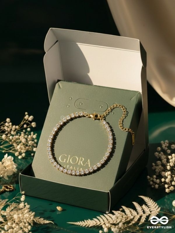 GIORA ITALIA - THE LUMINOUS GLOW -  STAINLESS STEEL 18K GOLD PLATED ANTI-TARNISH TENNIS BRACELET