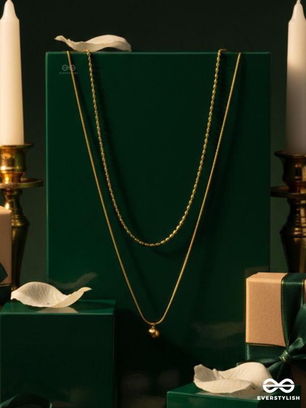 GIORA ITALIA - AURORA DROP-  STAINLESS STEEL 18K GOLD PLATED ANTI-TARNISH MINIMAL LAYERED NECKLACE 