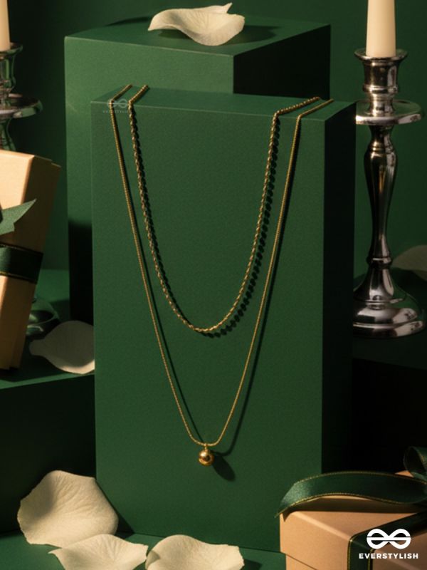 GIORA ITALIA - AURORA DROP-  STAINLESS STEEL 18K GOLD PLATED ANTI-TARNISH MINIMAL LAYERED NECKLACE 