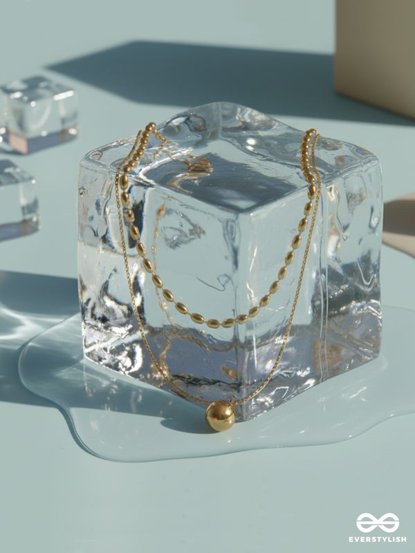 GIORA ITALIA - AURORA DROP-  STAINLESS STEEL 18K GOLD PLATED ANTI-TARNISH MINIMAL LAYERED NECKLACE 