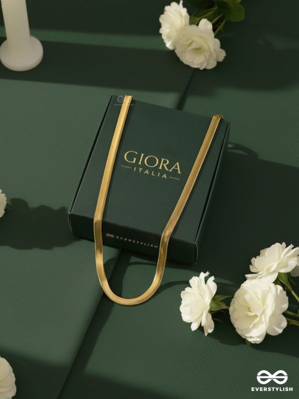 GIORA ITALIA - THE GOLDEN ARMOUR –  STAINLESS STEEL 18K GOLD PLATED ANTI-TARNISH CHAIN NECKLACE