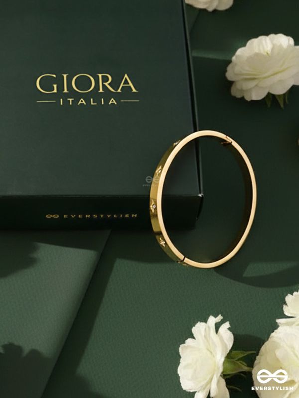 GIORA ITALIA - LUCENNE - STAINLESS STEEL 18K GOLD PLATED ANTI-TARNISH STONE BRACELET