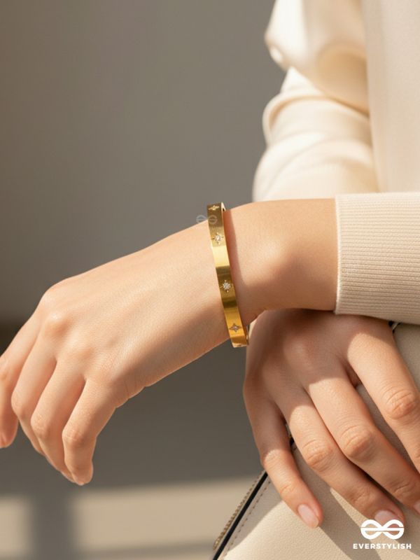 GIORA ITALIA - LUCENNE - STAINLESS STEEL 18K GOLD PLATED ANTI-TARNISH STONE BRACELET