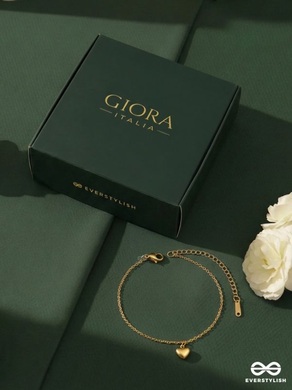 HEARTMUSE – STAINLESS STEEL 18K GOLD PLATED ANTI-TARNISH EVERYDAY HEART CHAIN BRACELET