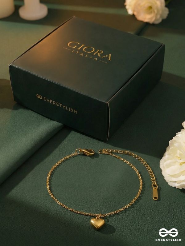 HEARTMUSE – STAINLESS STEEL 18K GOLD PLATED ANTI-TARNISH EVERYDAY HEART CHAIN BRACELET