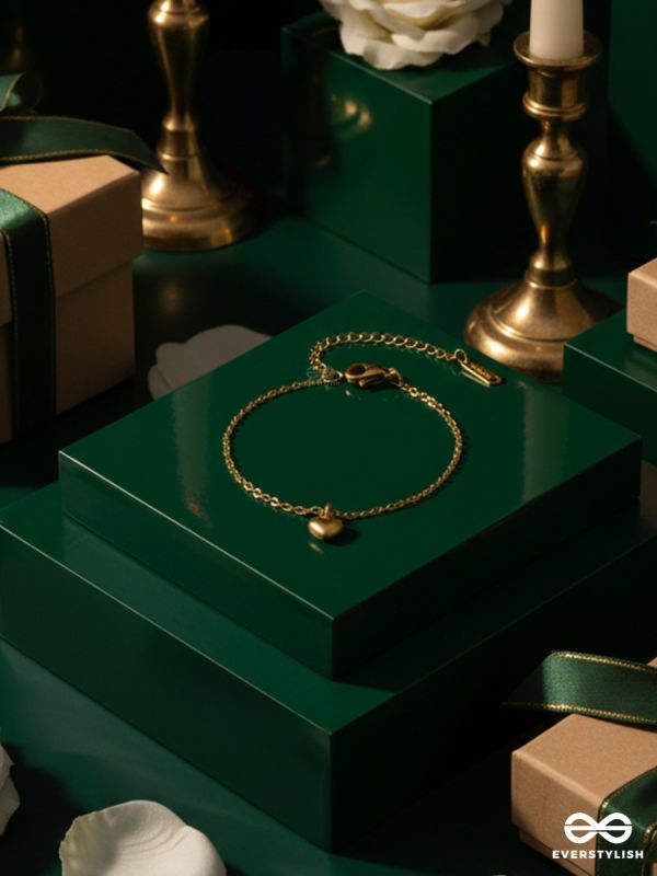 HEARTMUSE – STAINLESS STEEL 18K GOLD PLATED ANTI-TARNISH EVERYDAY HEART CHAIN BRACELET