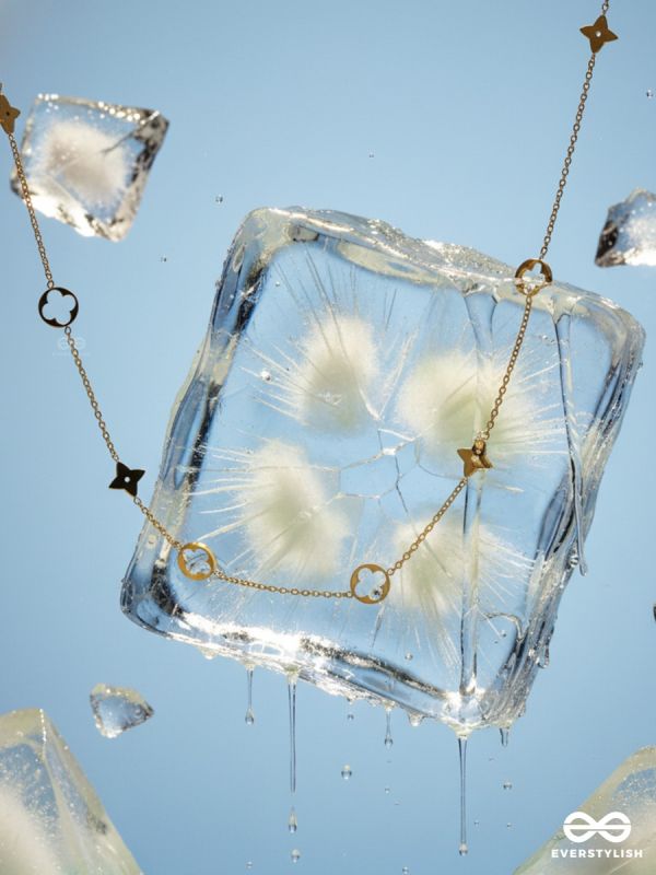 GOLDEN CHARM TRAIL – STAINLESS STEEL 18K GOLD PLATED ANTI-TARNISH MOTIF NECKLACE