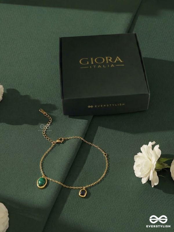 VELORA GREEN – STAINLESS STEEL 18K GOLD PLATED ANTI-TARNISH DELICATE GEM BRACELET