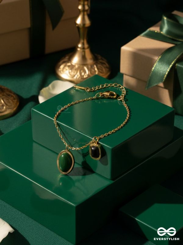 VELORA GREEN – STAINLESS STEEL 18K GOLD PLATED ANTI-TARNISH DELICATE GEM BRACELET