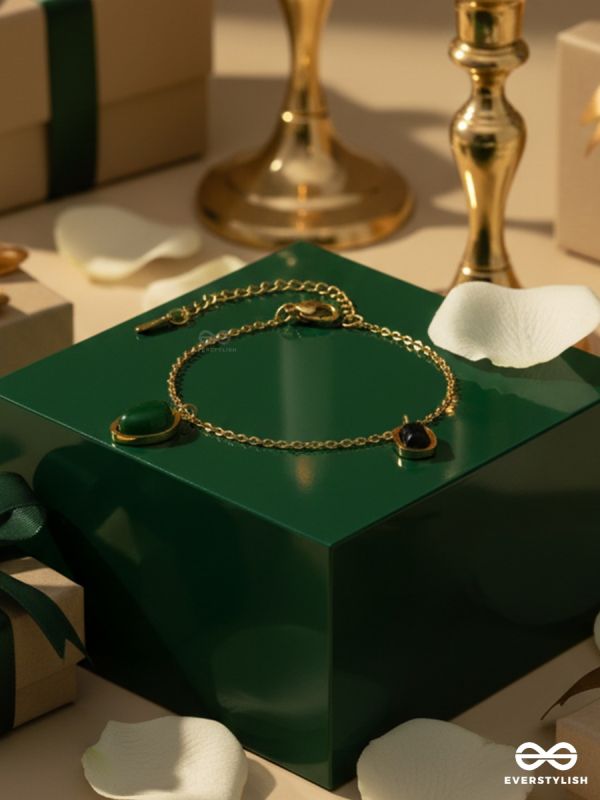 VELORA GREEN – STAINLESS STEEL 18K GOLD PLATED ANTI-TARNISH DELICATE GEM BRACELET