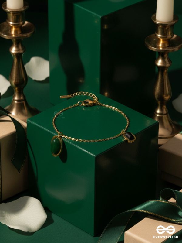 VELORA GREEN – STAINLESS STEEL 18K GOLD PLATED ANTI-TARNISH DELICATE GEM BRACELET