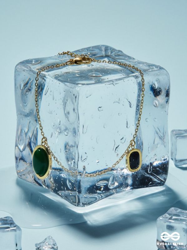 VELORA GREEN – STAINLESS STEEL 18K GOLD PLATED ANTI-TARNISH DELICATE GEM BRACELET