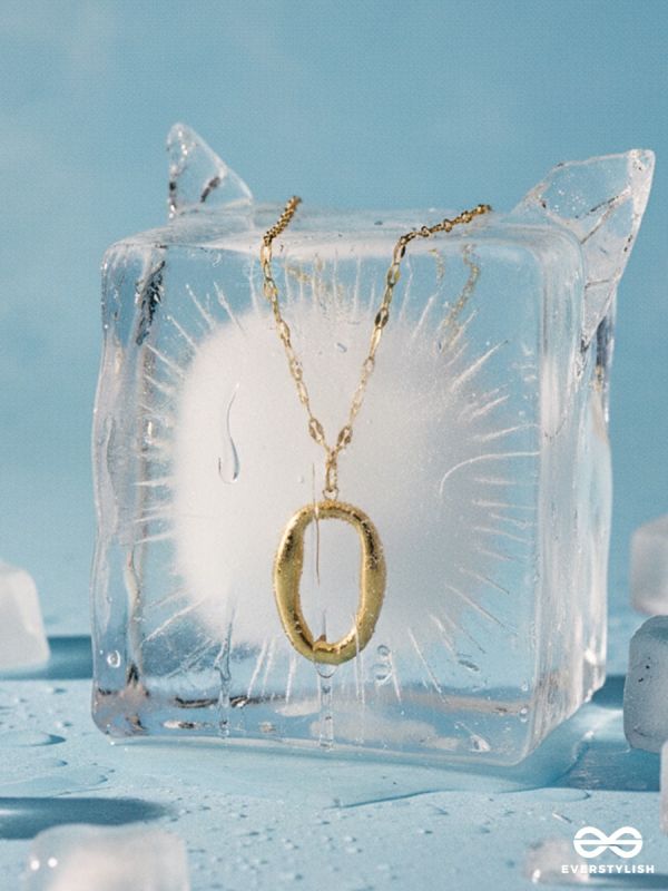 OVALE SIGNET – STAINLESS STEEL 18K GOLD PLATED ANTI-TARNISH OPEN PENDANT NECKLACE