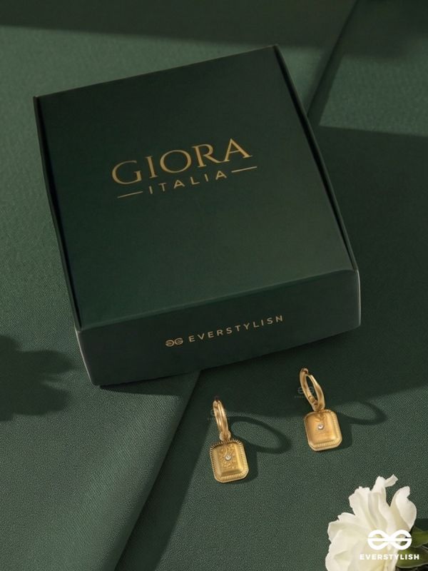 MONARCH TAG – STAINLESS STEEL 18K GOLD PLATED ANTI-TARNISH MINI HOOP DROP EARRINGS