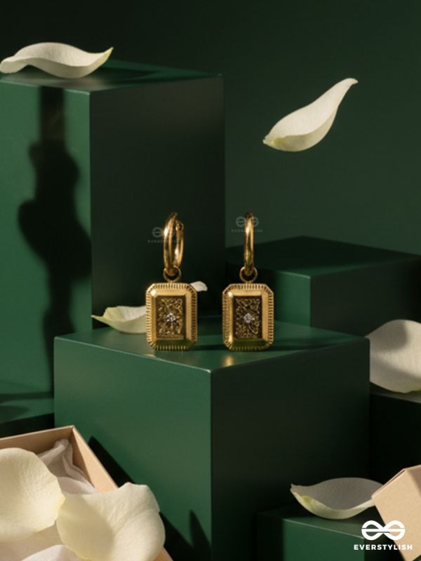 MONARCH TAG – STAINLESS STEEL 18K GOLD PLATED ANTI-TARNISH MINI HOOP DROP EARRINGS