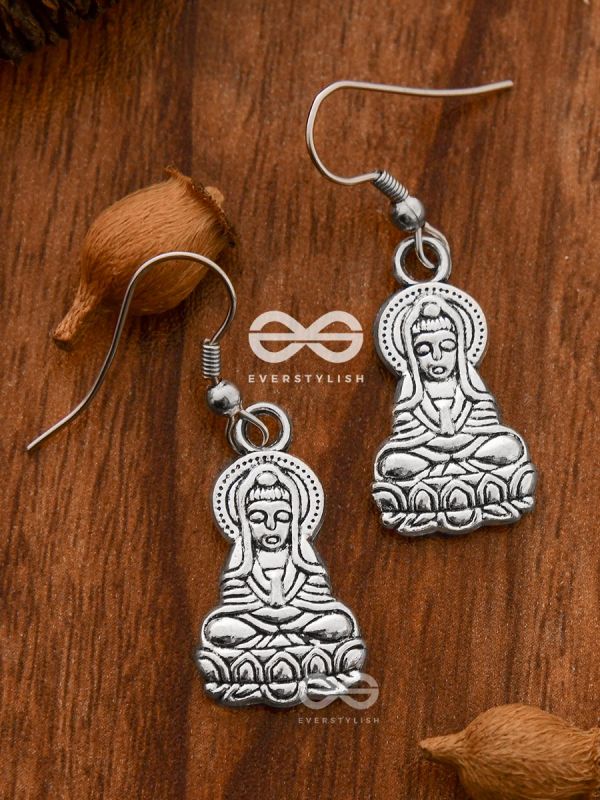 The Little Engraved Buddha - Tiny Trinket Earrings