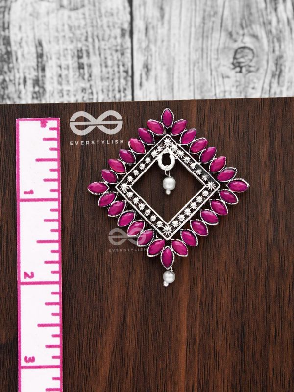 The Elegance Squared Studs (Ruby Red)- Embellished Oxidised Collection