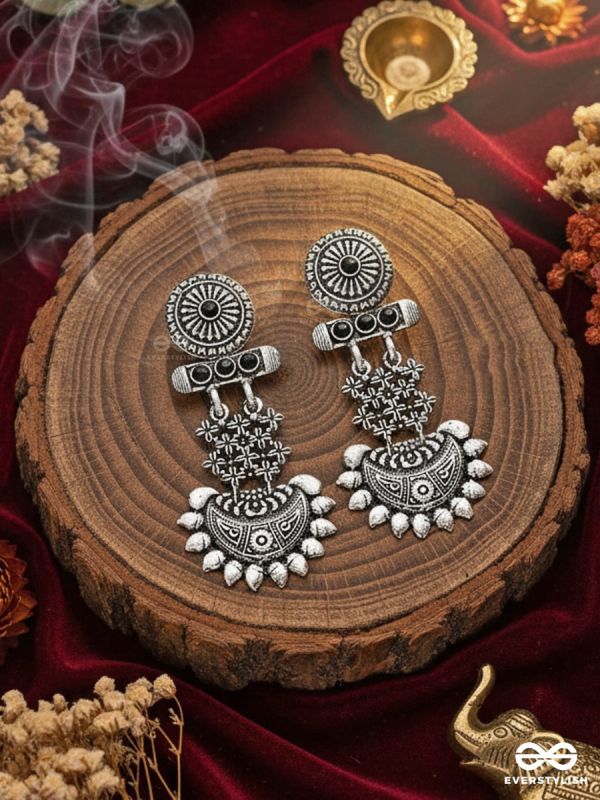 A Bohemian Statement (Onyx Black) - Embellished Oxidised Earrings