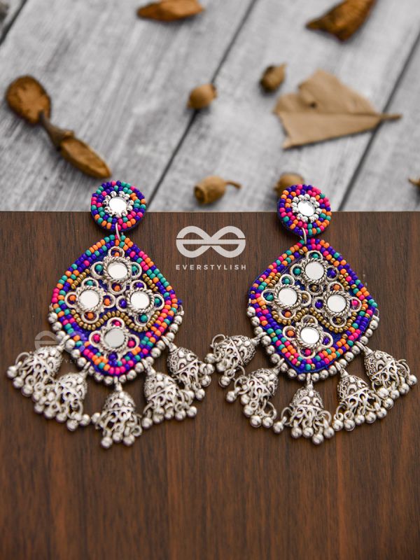 A Statement of Royalty -  Embroidered Statement Earrings