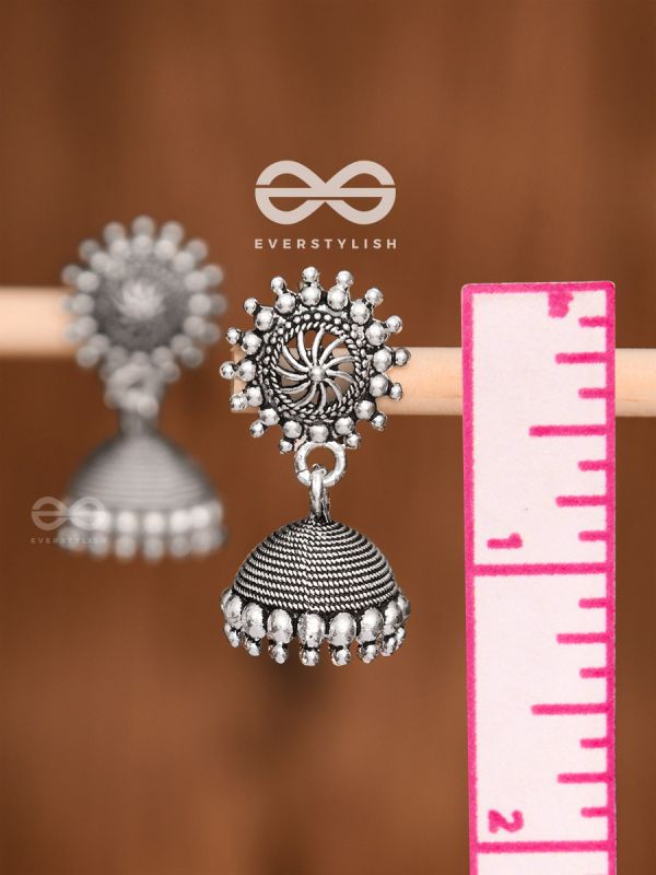 The Little Chakra Jhumkis - Oxidised Boho Earrings