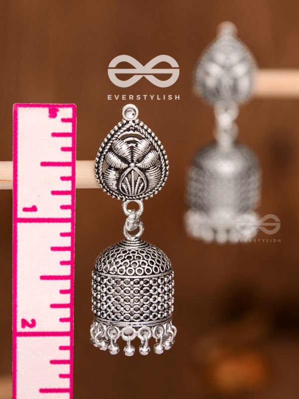 The Boho Chic Cylindrical Jhumkis - Oxidised Boho Earrings