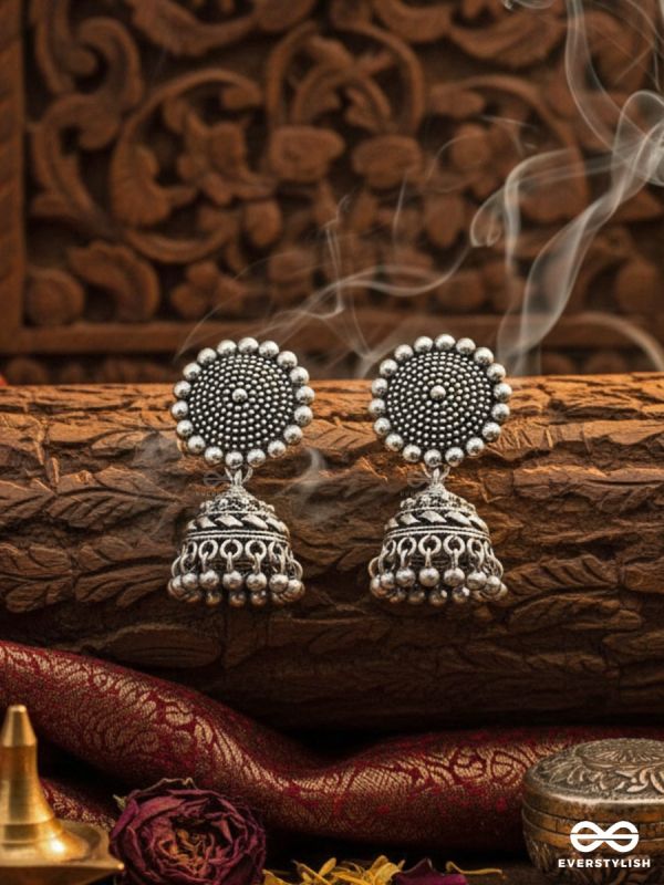 The Little Boho Button Jhumkis - Tiny Trinket Earrings