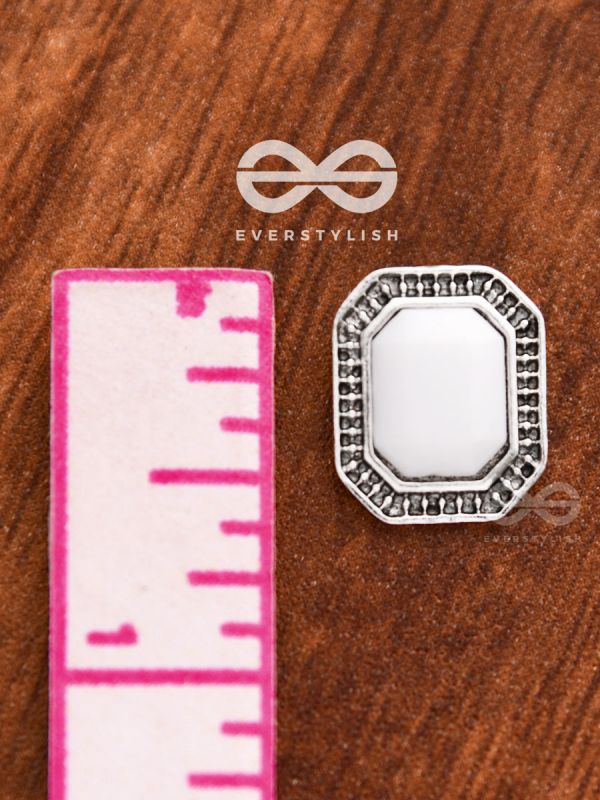 The Little White Button Studs - Tiny Trinket Earrings