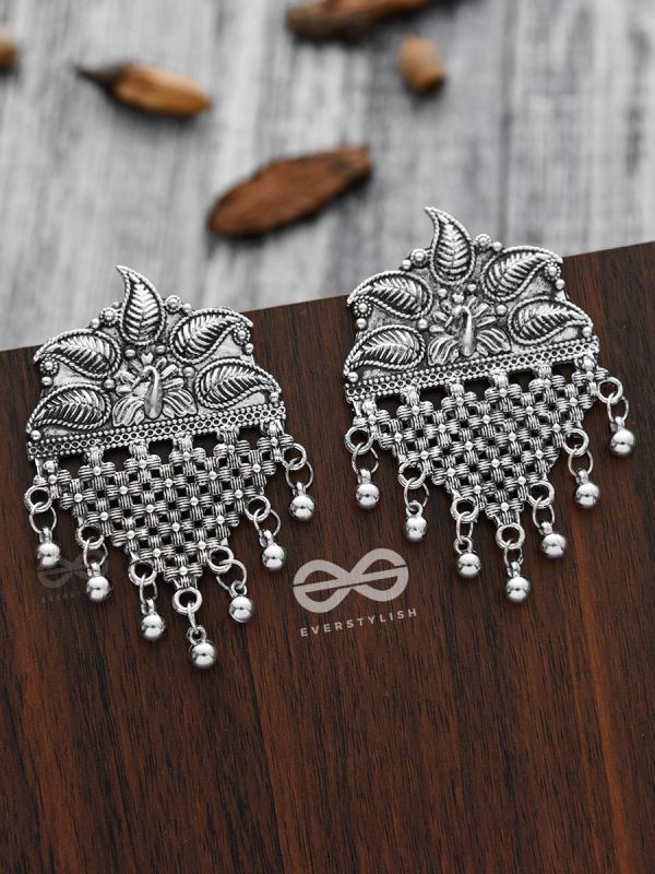 The Fanning Peacock Criss-Cross Statement Earrings