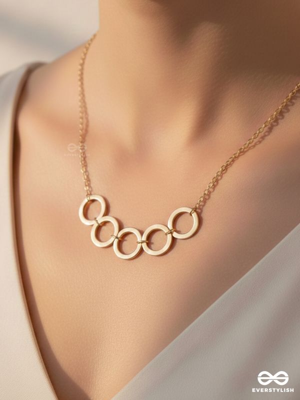 The Elegant Luxury - Golden Statement Neckpiece With Anti-Tarnish Coating 