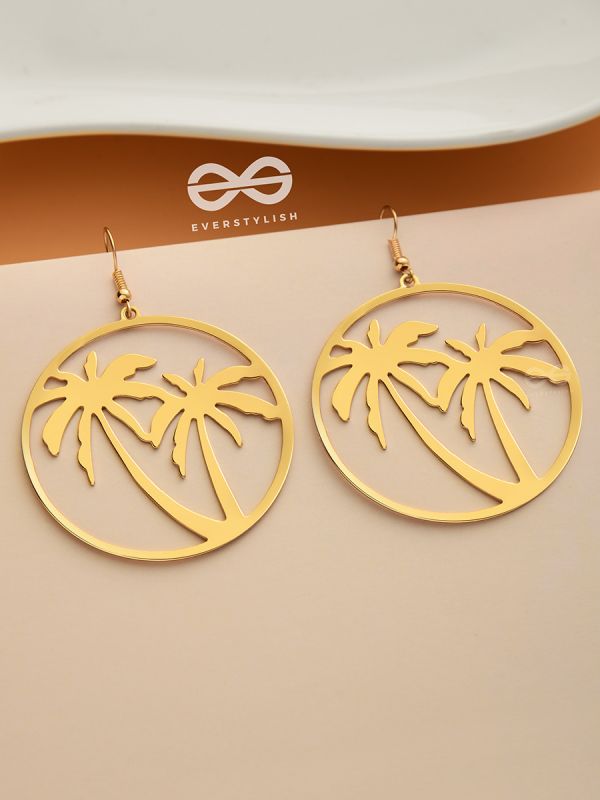 As Fun as the Beach - Golden Dangler Earrings