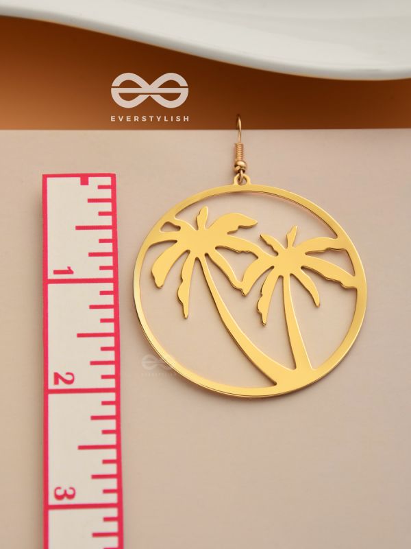 As Fun as the Beach - Golden Dangler Earrings