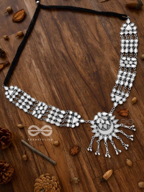 Simply a Class Apart - Gorgeous Statement Mirror Neckpiece And Earrings Set