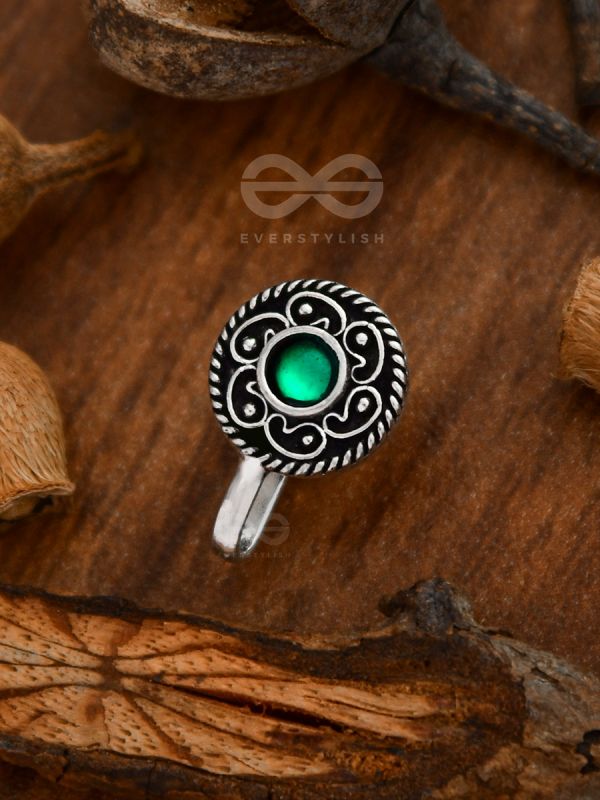 THE ARTSY MOTIFS - NON-PIERCED NOSEPIN (GREEN)